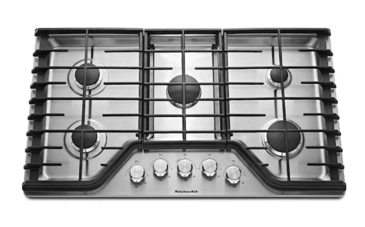 KITCHENAID Gas Cooktop 36in 5 Burners (STAINLESS STEEL) [KCGS356ESS]